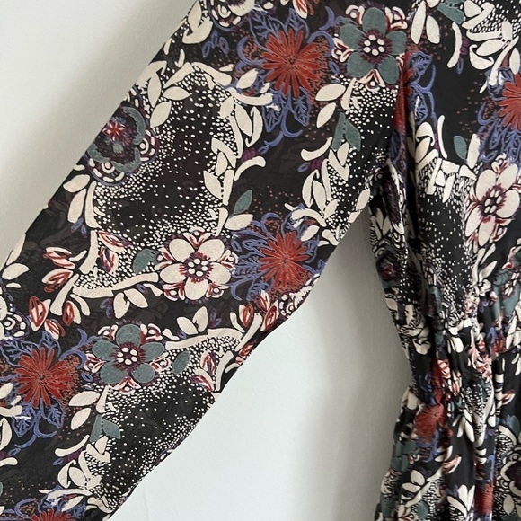 Free People Dark Floral Boho Stealing Fire Tunic Dress - Picture 5 of 7